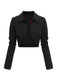 Black 1950s Textured Knitted Crop Jacket — vintage elegance for the modern woman