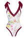 1950s V-Neck Flowers Lacing Swimsuit: timeless style reimagined