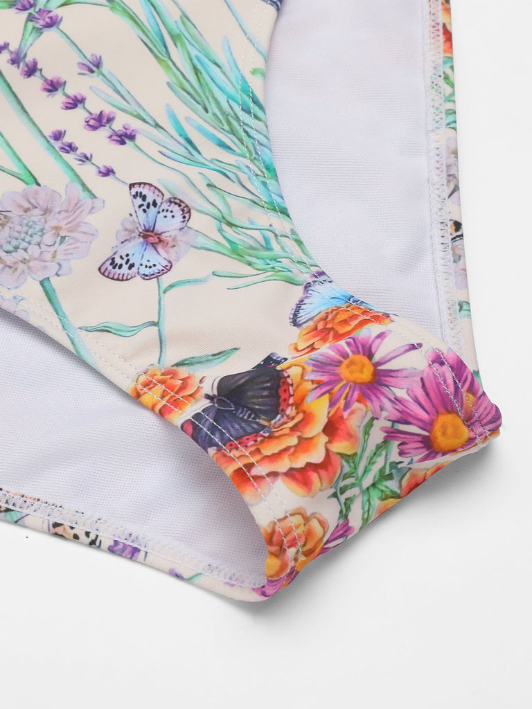 1960s Butterfly Halter One-Piece Bikini Set: timeless style reimagined