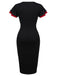 1960s Button Slit Bodycon Dress, classic 1960s style elegant retro fashion - Image 2