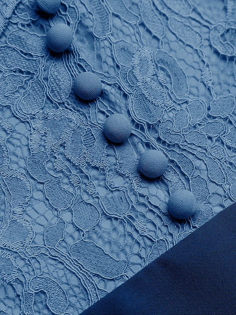 1960s Lace Button Solid Pencil Dress: timeless style reimagined