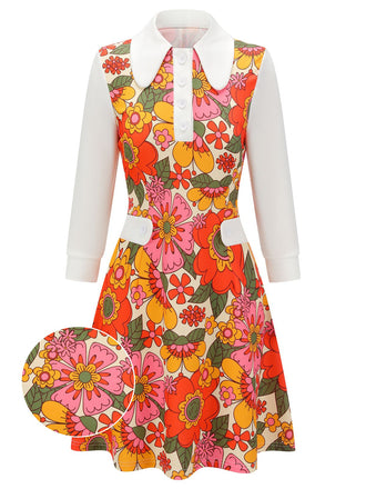 1960s Lapel Flowers Patchwork Dress | 1960s | vintage dress, retro fashion
