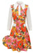 1960s Lapel Flowers Patchwork Dress | 1960s | vintage dress, retro fashion