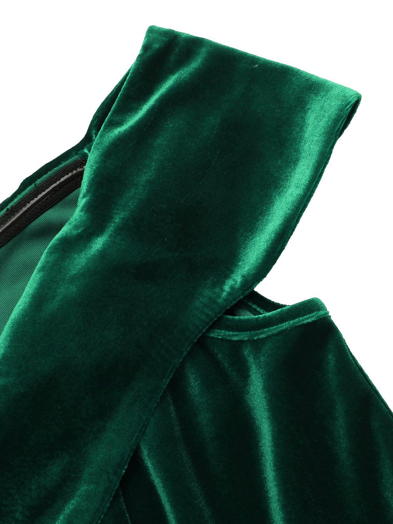 Vintage Off Shoulder Velvet Bodycon Cocktail Dress Dark Green Vintage Off Shoulder Velvet Bodycon Cocktail Dress Dark Green
