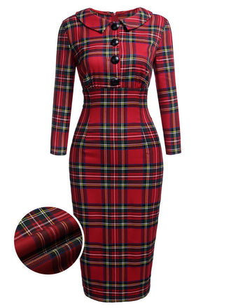 red and black plaid bodycon dress Classic Vintage Buffalo Red and Black Plaid Bodycon Dress XS
