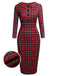 1960s Plaids Bodycon Dress, classic 1960s style elegant retro fashion - Image 1