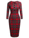 1960s Plaids Bodycon Dress, classic 1960s style elegant retro fashion - Image 2