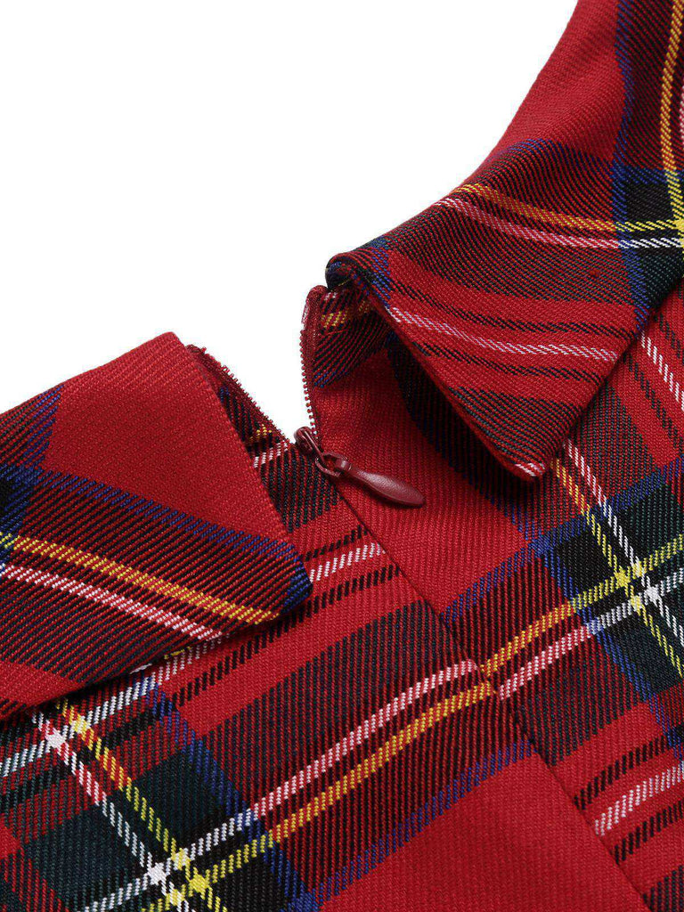1960s Plaids Bodycon Dress, classic 1960s style elegant retro fashion - Image 4