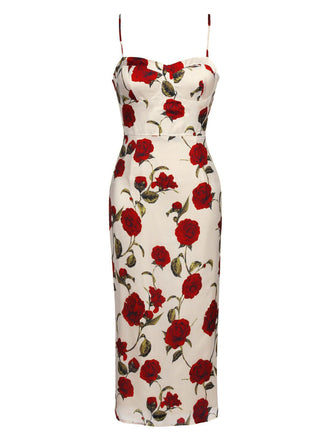 1960s Rose Suspender Pencil Dress: timeless style reimagined