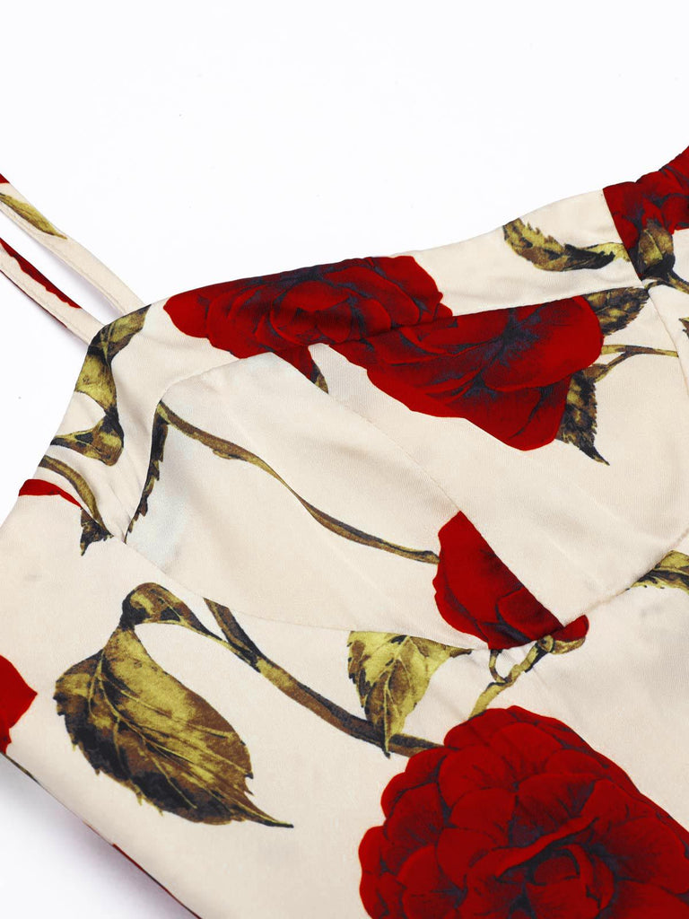 1960s Rose Suspender Pencil Dress — vintage elegance for the modern woman