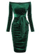 1960s Solid Off-Shoulder Velvet Dress — vintage elegance for the modern woman