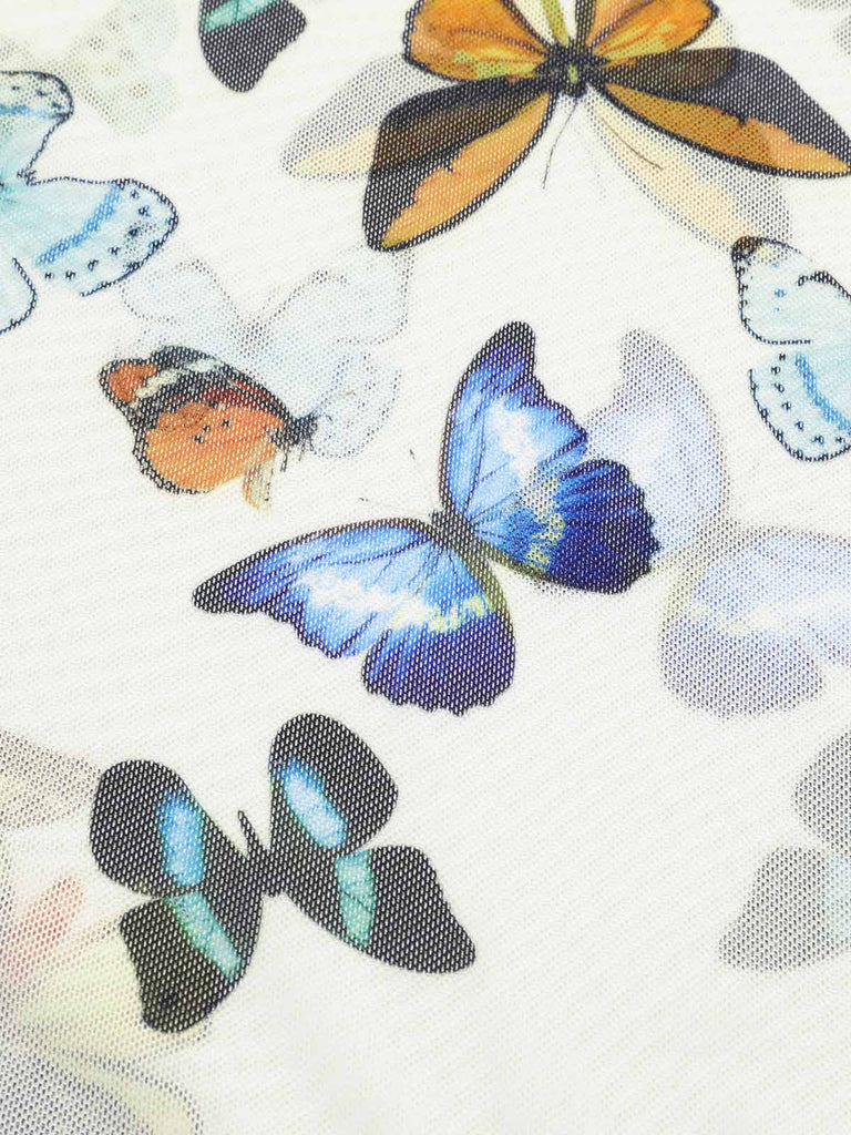 1960s Butterflies Strap One-piece Swimsuit & Cover-up Skirt - vintage skirt, retro style