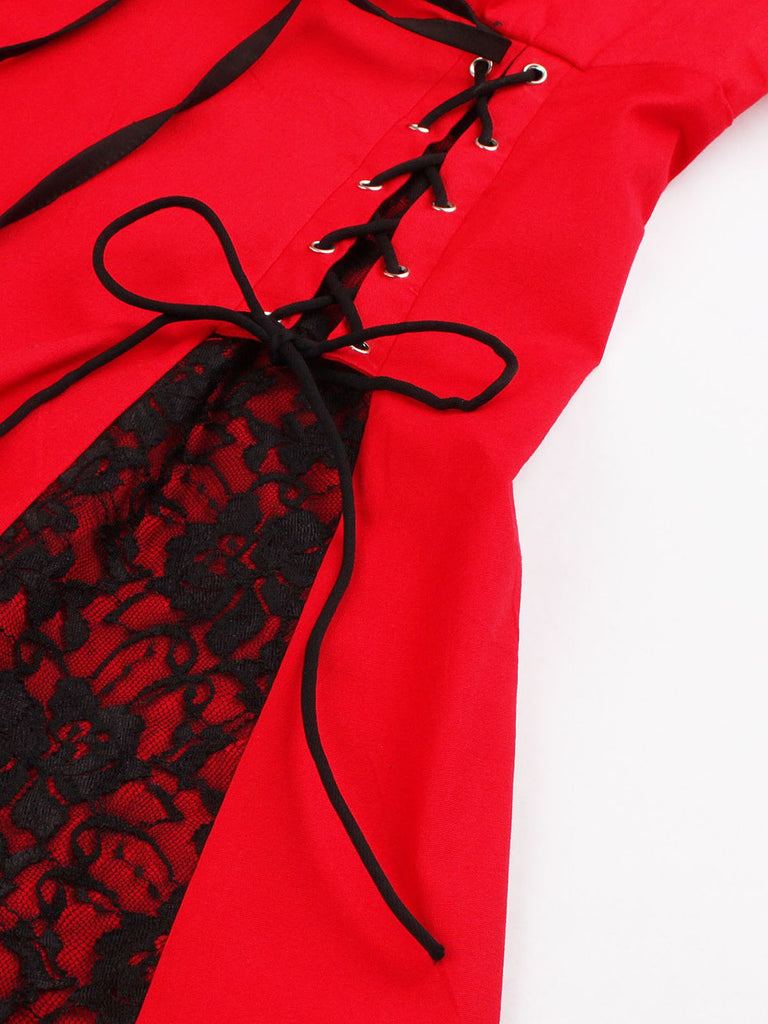 1980s Halloween Lace Patchwork Swing Dress: timeless style reimagined