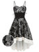 1980s Patchwork High Low Hem Strap Dress: timeless style reimagined