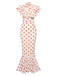 Orange 1930s Polka Dot Fishtail Dress