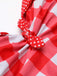 Red 1950s Plaid Halter Bikini Set