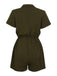 Army Green 1950s Solid Lace-up Romper