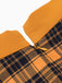 Yellow 1950s Plaid Long Sleeve Patchwork Dress