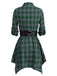 1950s 3/4 Sleeve Plaid Belt Long Tops