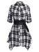 1950s 3/4 Sleeve Plaid Belt Long Tops