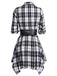 1950s 3/4 Sleeve Plaid Belt Long Tops