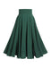 Green 1950s Solid Vintage Skirt