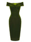1960s Off Shoulder Velvet Bodycon Dress
