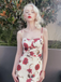 1960s Rose Suspender Pencil Dress
