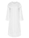 White 1960s Solid Lantern Sleeve Nightgown