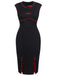 Black 1960s Patchwork Bodycon Dress