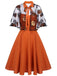 Orange 1950s Cape Pumpkin Swing Dress
