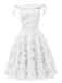 1950s Off-shoulder Tassel Feather Solid Dress