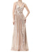 Solid V-neck Sequins Maxi Dress