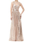 1930s Solid V-neck Sequins Maxi Dress