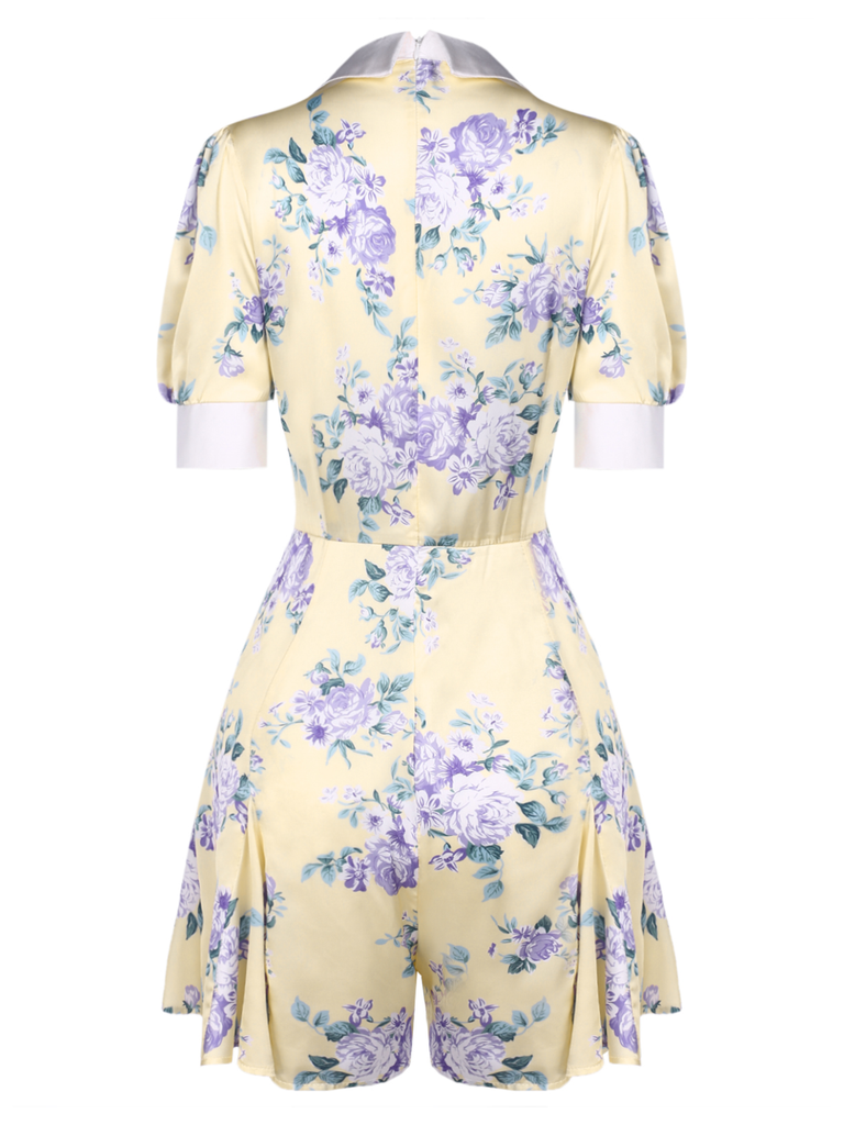 Yellow 1950s Floral Swing Romper