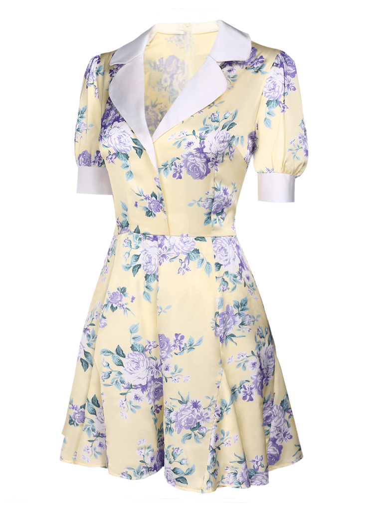 Yellow 1950s Floral Swing Romper