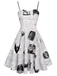 White 1950s Bat Cape Swing Dress