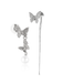 Butterfly Diamond Pearl Asymmetric Earrings