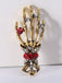 Retro Halloween Skeleton Hand Brooch