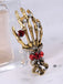 Retro Halloween Skeleton Hand Brooch
