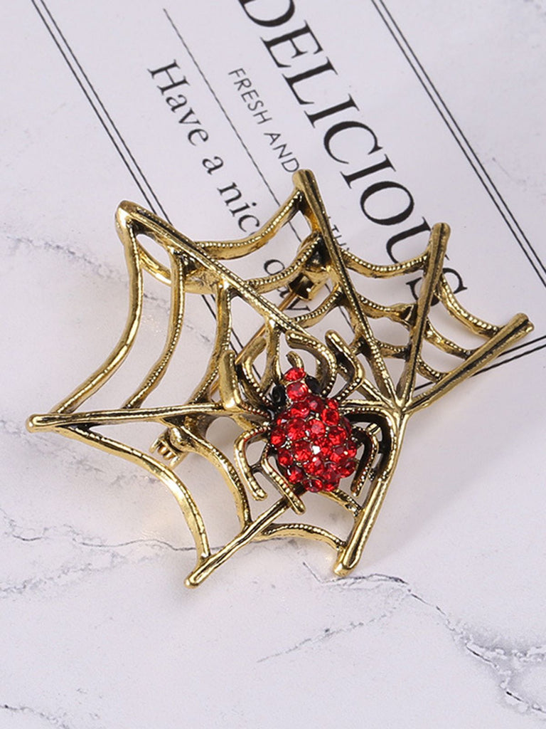 Retro Halloween Cobweb Brooch