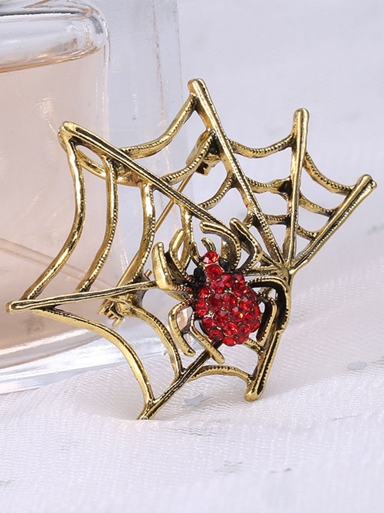 Retro Halloween Cobweb Brooch