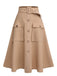 2PCS 1950s Leopard Lapel Romper & Khaki Skirt: timeless style reimagined