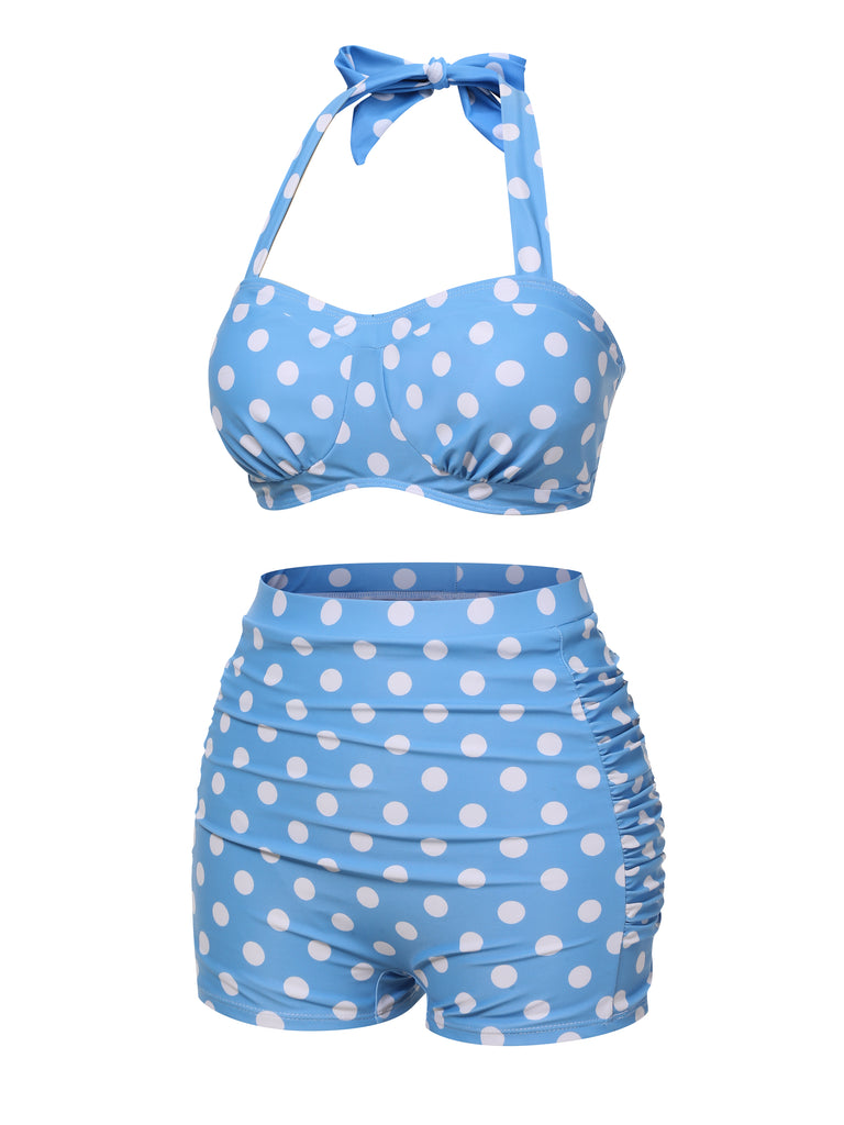 2PCS 1950s Polka Dots Bikini Set - vintage fashion, retro style