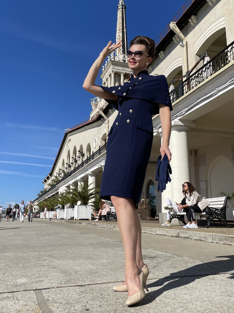 2PCS 1960s Button Work Pencil Dress: timeless style reimagined