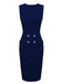 2PCS 1960s Button Work Pencil Dress: timeless style reimagined