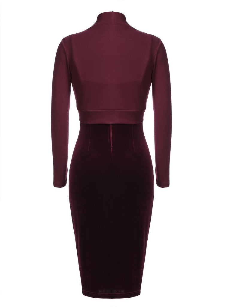 2PCS 1960s Velvet Bodycon Dress | 1960s | vintage dress, retro fashion