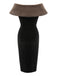 2PCS Black 1960s Solid Dress & Plush Cape: timeless style reimagined