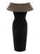 2PCS Black 1960s Solid Dress & Plush Cape, vintage dress, retro fashion - perfect for women who love vintage and retro fashion