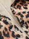 2PCS Leopard Lapel Romper & Khaki Skirt — vintage elegance for the modern woman
